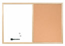 Bi-Office Combination Board Cork/Non Magnetic Whiteboard Pine Frame 600x400mm - MX03001010 - UK BUSINESS SUPPLIES