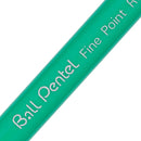 Pentel R50 Rollerball Pen 0.8mm Tip 0.4mm Line Green (Pack 12) - R50-D - UK BUSINESS SUPPLIES