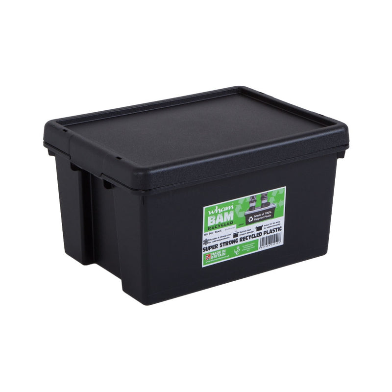 Wham Bam Black Recycled Storage Box 16 Litre - UK BUSINESS SUPPLIES