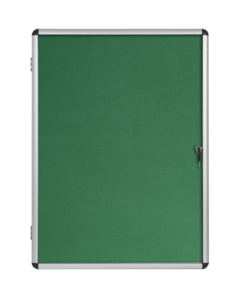 Bi-Office Enclore Green Felt Lockable Noticeboard Display Case 9 x A4 720x981mm - VT630102150 - UK BUSINESS SUPPLIES