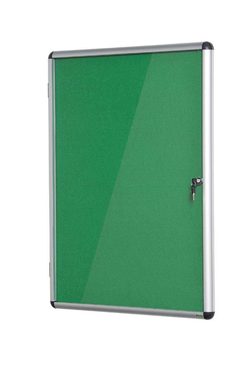 Bi-Office Enclore Green Felt Lockable Noticeboard Display Case 9 x A4 720x981mm - VT630102150 - UK BUSINESS SUPPLIES