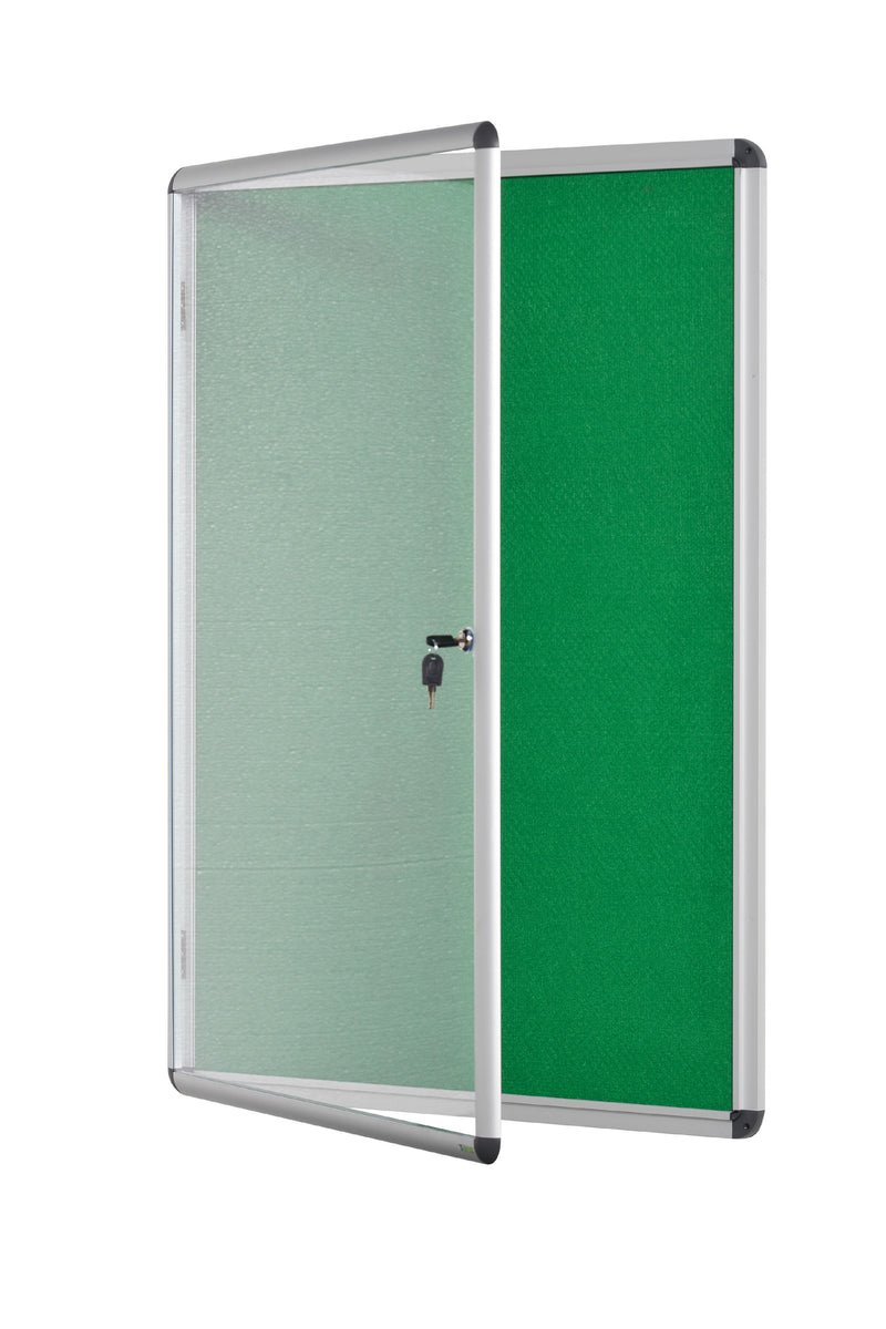 Bi-Office Enclore Green Felt Lockable Noticeboard Display Case 9 x A4 720x981mm - VT630102150 - UK BUSINESS SUPPLIES