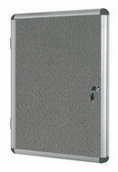 Bi-Office Enclore Grey Felt Lockable Noticeboard Display Case 9 x A4 720x981mm - VT630103150 - UK BUSINESS SUPPLIES