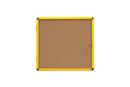 Bi-Office Ultrabrite Cork Noticeboard Display Case Lockable Yellow Aluminium Frame 9 x A4 - VT6301611511 - UK BUSINESS SUPPLIES