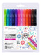 Tombow TwinTone Dual Tip Marker 0.8mm and 0.3mm Line Bright Assorted Colours (Pack 12) - WS-PK-12P-1 - UK BUSINESS SUPPLIES