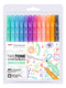 Tombow TwinTone Dual Tip Marker 0.8mm and 0.3mm Line Pastel Assorted Colours (Pack 12) - WS-PK-12P-2 - UK BUSINESS SUPPLIES