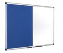 Bi-Office Maya Combination Board Blue Felt/Magnetic Whiteboard Aluminium Frame 900x600mm - XA0322170 - UK BUSINESS SUPPLIES