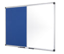 Bi-Office Maya Combination Board Blue Felt/Magnetic Whiteboard Aluminium Frame 900x600mm - XA0322170 - UK BUSINESS SUPPLIES