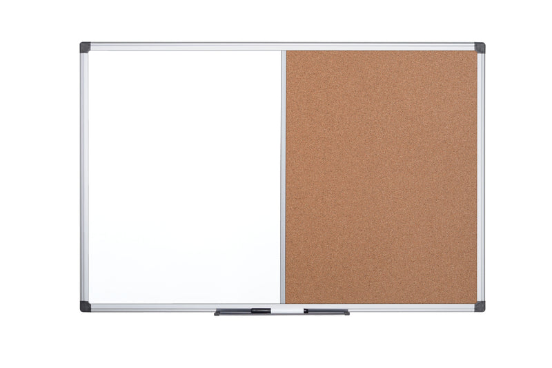 Bi-Office Maya Combination Board Cork/Magnetic Whiteboard Aluminium Frame 1200x900mm - XA0503170 - UK BUSINESS SUPPLIES